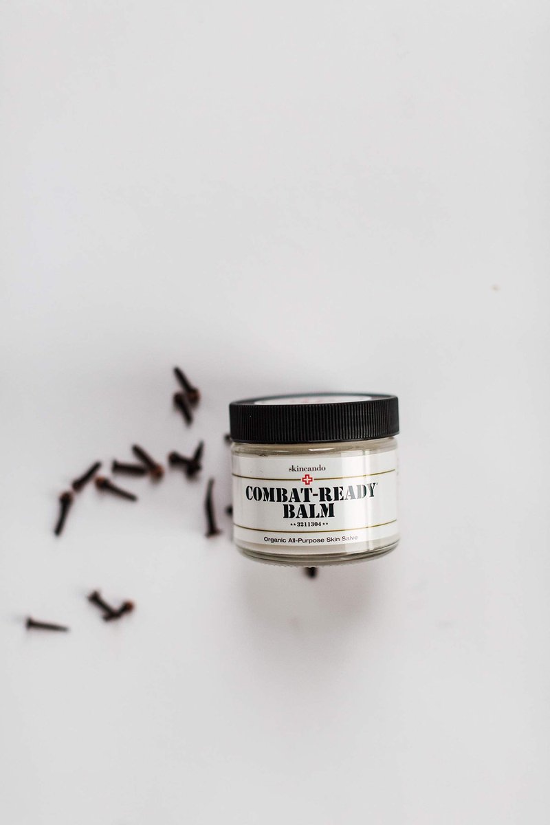 Combat Ready Skin Balm 2oz by Skincando – All Natural - Intensive Moisturizer – Skin Cream - Organic ingredients – Apricot Kernel Oil – Grapefruit Seed Extract – Black Spruce - Black Tea Moisturizer