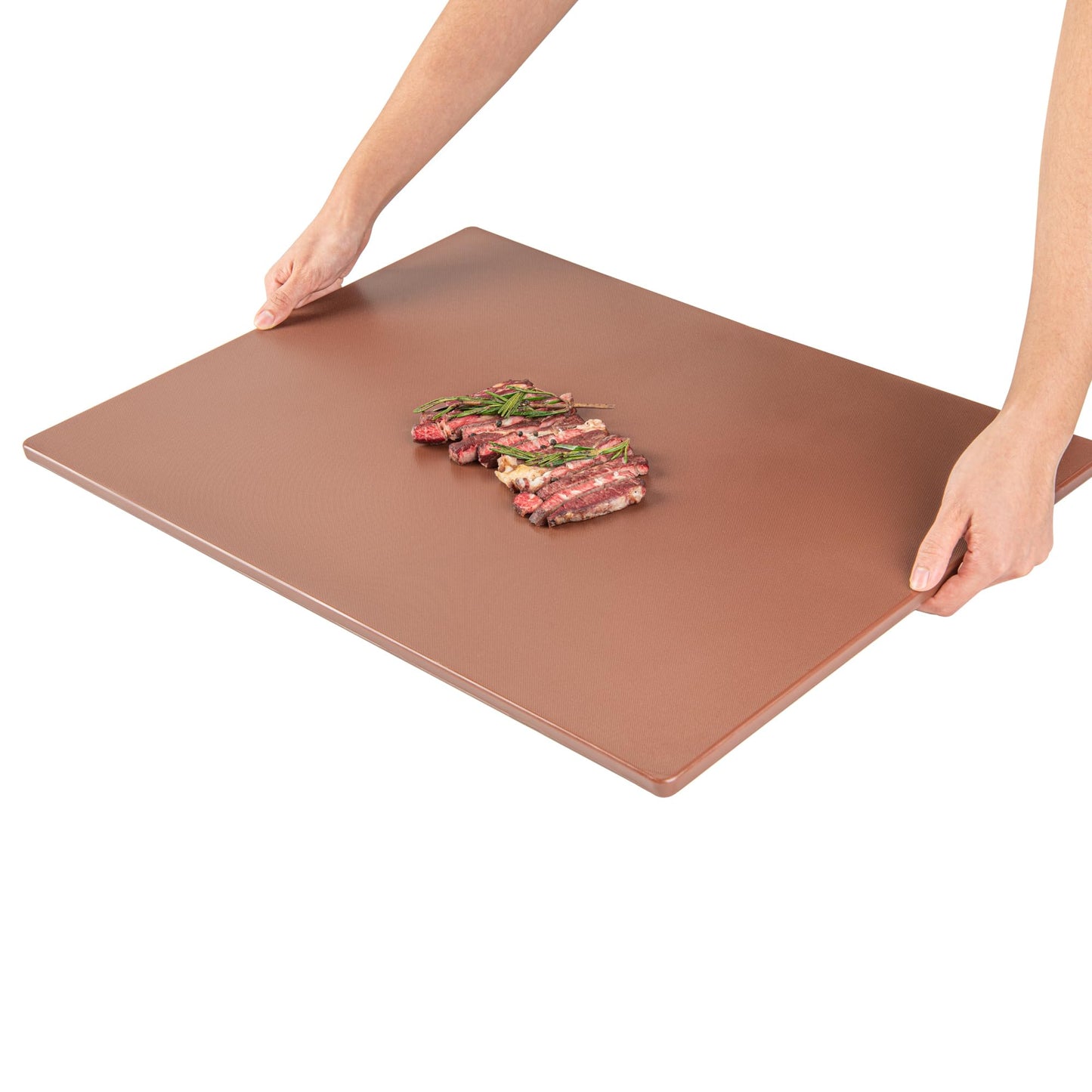 Restaurantware-RW Base 24 x 18 Inch Cutting Boards, 10 Color Coded Chopping Boards - No Scratch, Dishwashable, Brown Plastic Cutting Board Mats, No Odor, Durable, No Slip, Reversible, For Cooked Meat