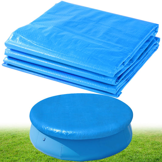 12FT Round Inflatable Above Ground Pool Cover Round Pool Cover with Drawstring Design for Easy Installation