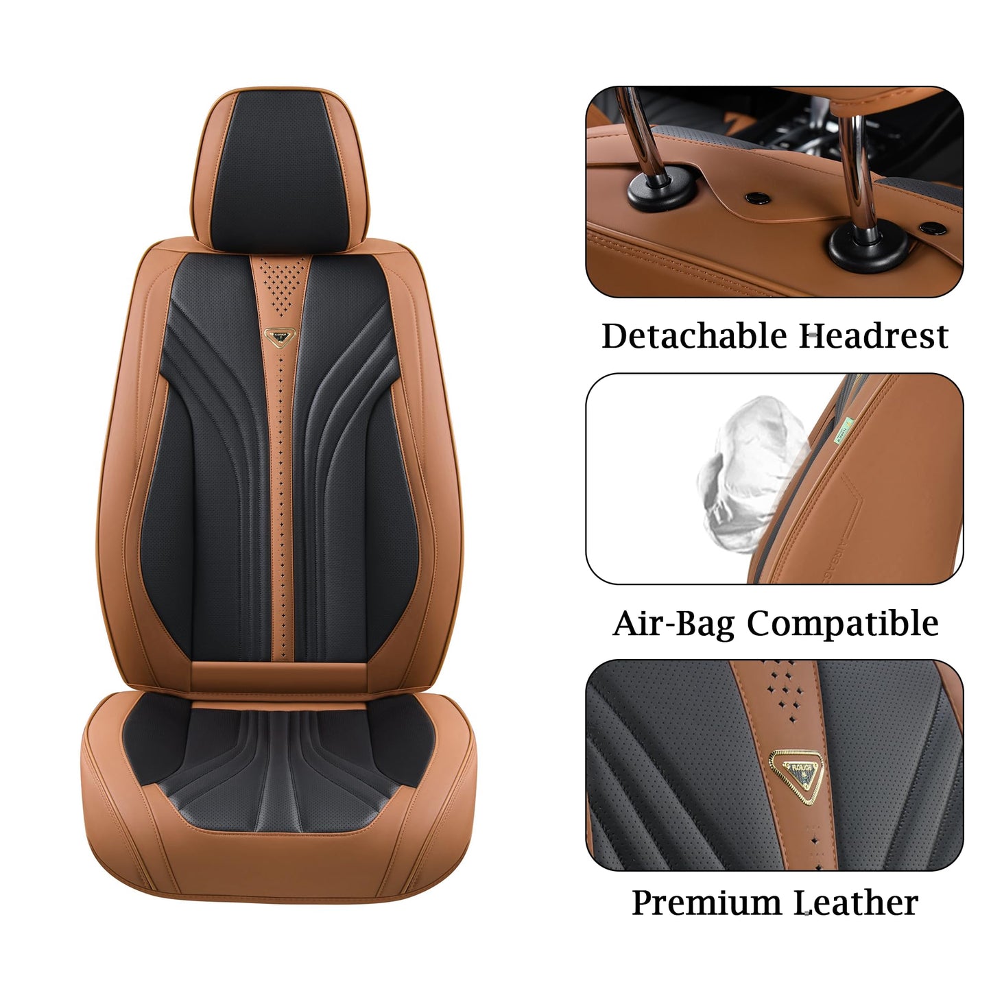 FLORICH Seat CoversFull Set, 5 Seats Universal Seat Covers for Cars, Nappa Leather Auto Seat Protectors, Front and Rear Seat Protector Car Seat Cushions Automotive Vehicle Cover for SUV Pick-up Truck