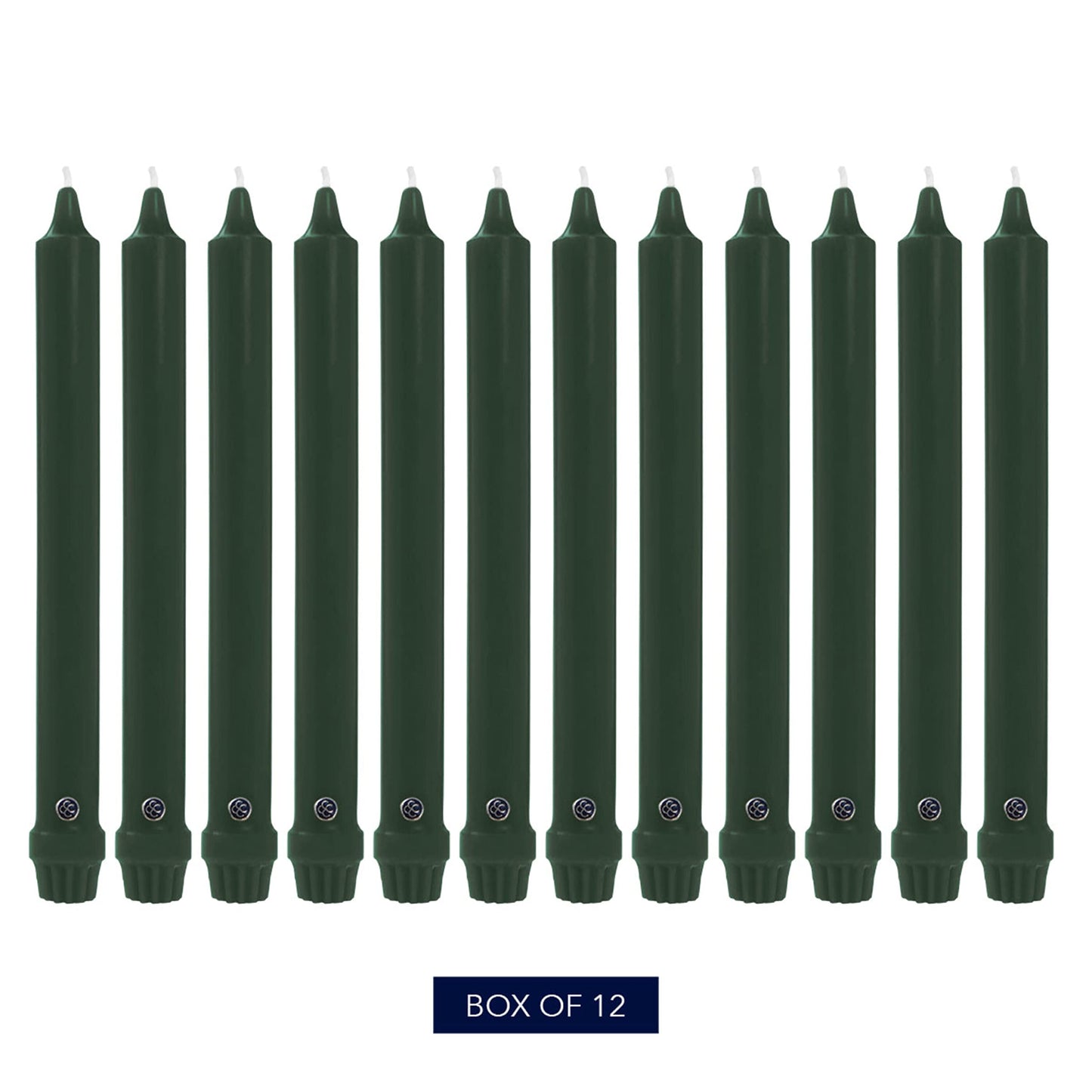 Colonial Candle Unscented Taper Candle, Classic Collection, Evergreen, 10 In, Pack of 12 - Up to 8 Hours Burn