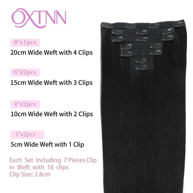 Clip in Hair Extensions Real Human Hair Jet Black 12 inch 7pcs 70g/Pack, Human Hair Clip in Extensions, Salon-Grade Quality, Easy Comfort Wear for Women (#1, 12 inch)