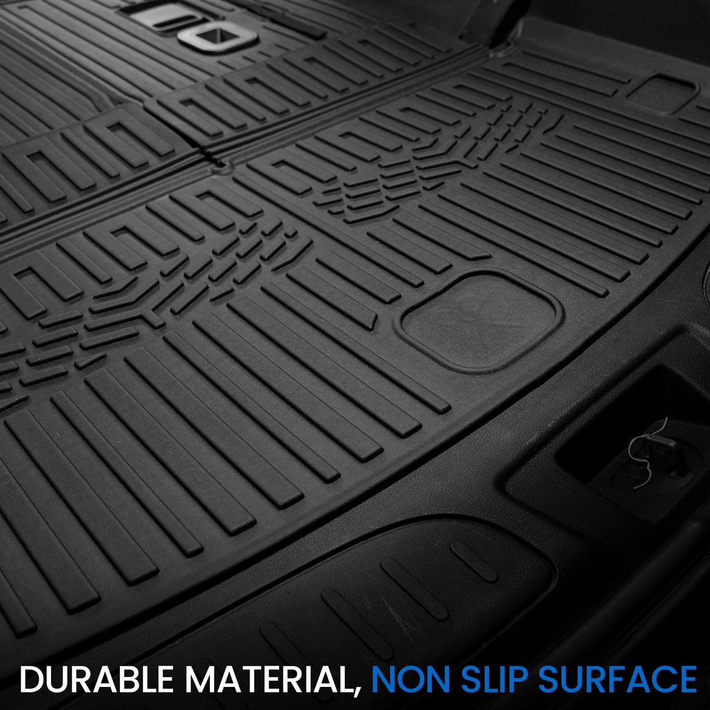 JOULARISE Floor Mats Set for 2016-2026 Dodge Durango (Only for 7 Seats with Bench Seats), All Weather TPE Backrest Mat Trunk Mat Cargo Liner Door Sill Guards Accessories (7 Seats Floor Mats Set)