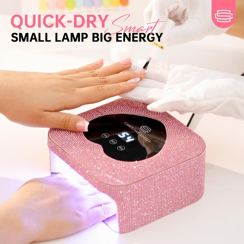 UV Nail Lamp, CHRISTINE SHELLY UV Light for Gel Nails, 48W Plug-in Mini Diamond Nail Lamp Nail Dryer with Touch Control Auto Sensor and 3 Timer Settings Nail Light Curing Lamp, Home