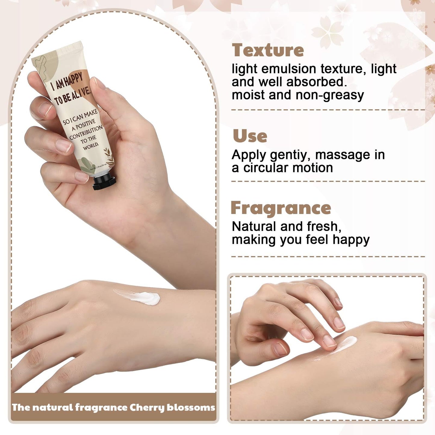 Loopeer 24 Pcs Positive Affirmation Gifts Bulk Hand Cream Gift Set Small Motivational Stress Relief Gift for Coworker Staff Teacher Nurse Women Dry Cracked Hands Travel Size Moisturizing