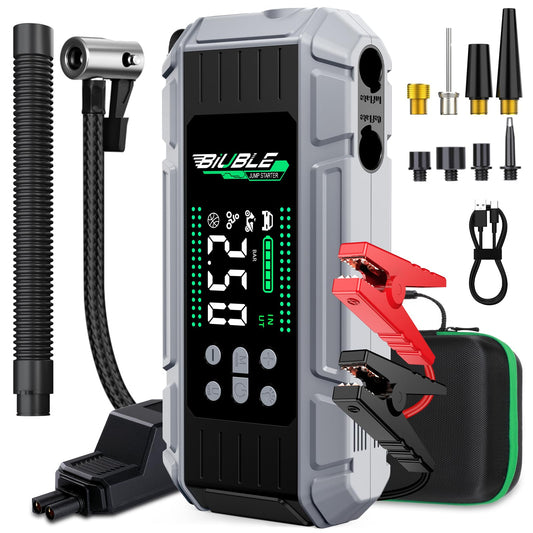 8000A Jump Starter with Air Inflator/Deflator Compressor, 65W Charging Car Battery Jump Starter (All Gas/16L Diesel), 24800mAh 150PSI Battery Jumper Starter Portable, Jump Box Jump Pack with LED Light