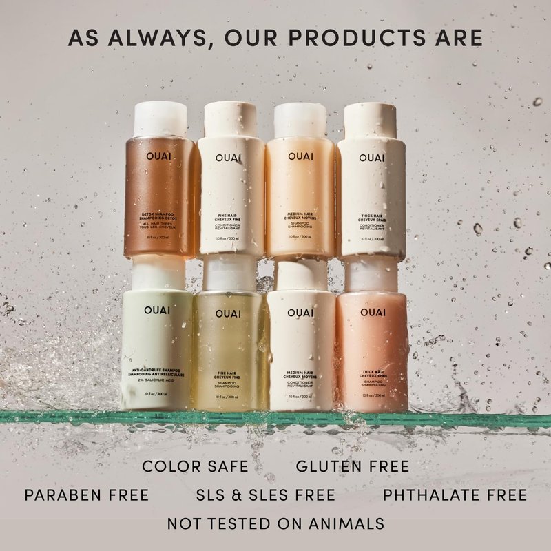 OUAI Leave In Conditioner & Heat Protectant for Hair - Prep Hair for Styling or Use as Detangling Spray to Fight Frizz & Flyaways - No Parabens, Sulfates or Phthalates (1.5 oz)