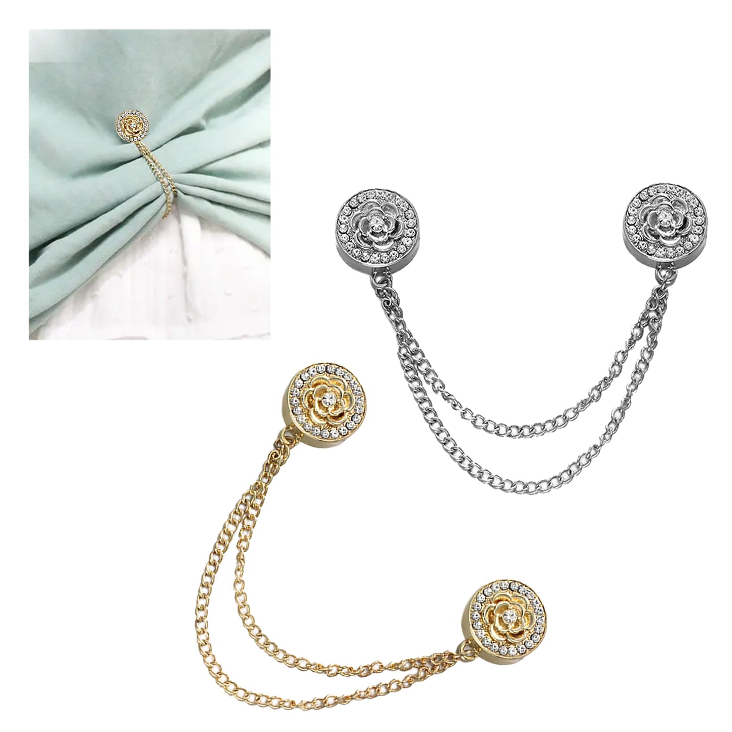 YIUWLMN 2pcs Magnetic Shirt Accessories, Cinch Clip,Hijab Magnetic Pins,Magnets for Clothing,Clothing Cinch Clips, T-Shirt Clipsfor Clothes Hijab Pins Decorate