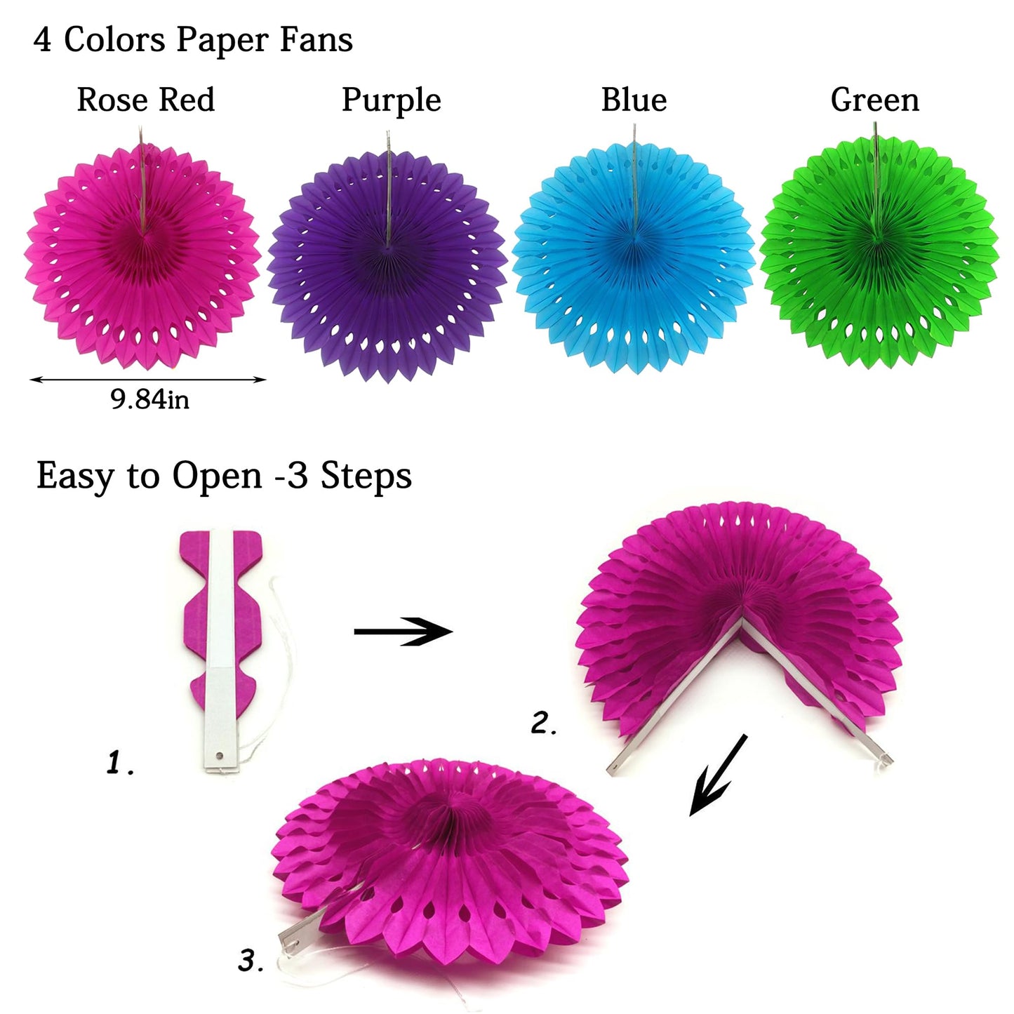 Naimo Hanging Party Decorations Set Paper Flower Pom Poms Banner Flag Dots Garland Paper Fan Wall Decor for Brithday Baby Shower Wedding Graduation