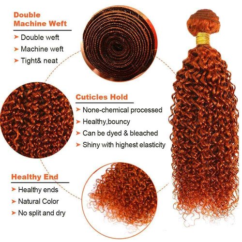 Giginger Brazilian Human Hair Bundles 24 26 28 inch Orange Jerry Curly Bundles 350 Color Human Hair Ginger Orange Unprocessed Virgin Quick Weave Hair for Black Women