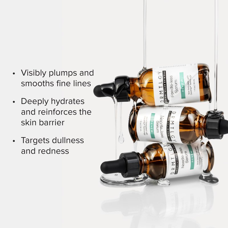 DRMTLGY Needle-less Serum - Anti-Aging Serum for Fine Lines & Wrinkles - Niacinamide Serum with Potent Blend of Hyaluronic Acid, Peptides & Ceramides