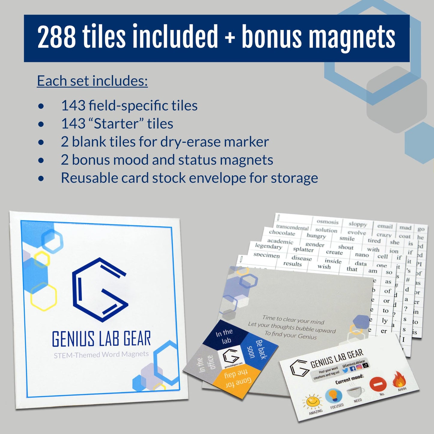 Mathematics Word Magnets Kit - Funny Nerdy Poetry Set for College to PhD & Professional Mathematician - Ideal Cool Geek Gifts for Office Refrigerator-Magnetic White Board - for Math Students & Adults