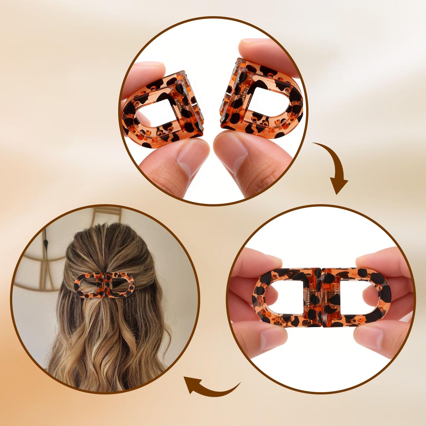 Magnetic Hair Clips for Women - Strong Hold No-Slip No Crease 2-in-1 Hair Styling Clips, Gentle on All Hair Types for Easy Everyday Hairstyles (F: 4pcs)