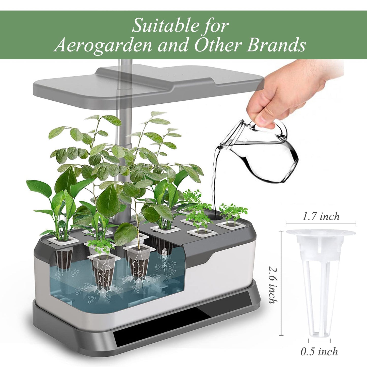 Tigvio 66pcs Hydroponic Seed Pod Kit - Compatible with Aerogarden and All Brands - Grow Anything Indoor Garden System - Includes 15 Grow Sponges, 15 Baskets, 20 Labels and Tweezer for Easy Planting