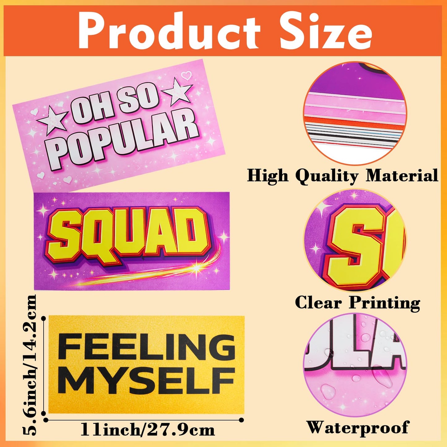 AOGROWTH 16 Designs Fun Photo Booth Props 11x5.5 Inch Selfie Signs Funny Photo Booth Props for Party Supplies Water Proof PVC Signs Party Supplies