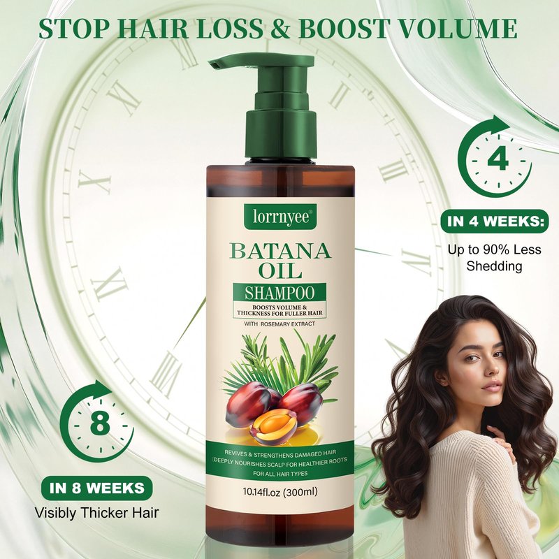 Batana Oil Shampoo, Hair Growth Shampoo for Thinning Hair & Hair Loss Treatment - Organic Rosemary, Formula with Biotin & Keratin to Reduce Shedding, Thicken Hair For Men & Women10.1oz