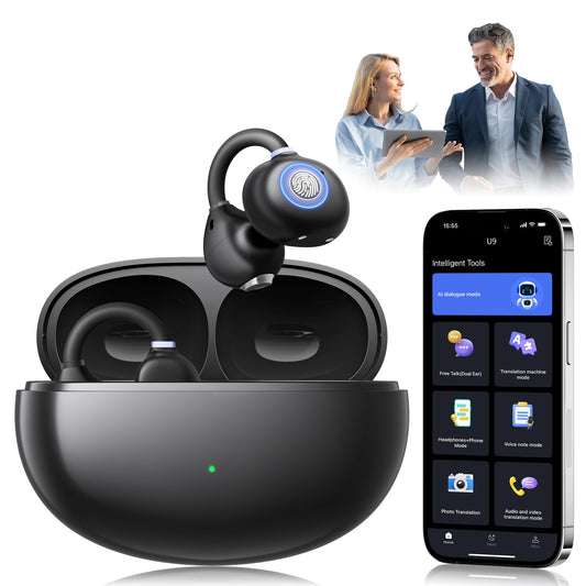 Ai Translation Earbuds Real Time, 163 Languages & Accents Translator Earbuds, 3-in-1 Open Ear Translation Headphones for Travel Learning, Spanish/English Audífonos Traductores, iOS/Android Compatible