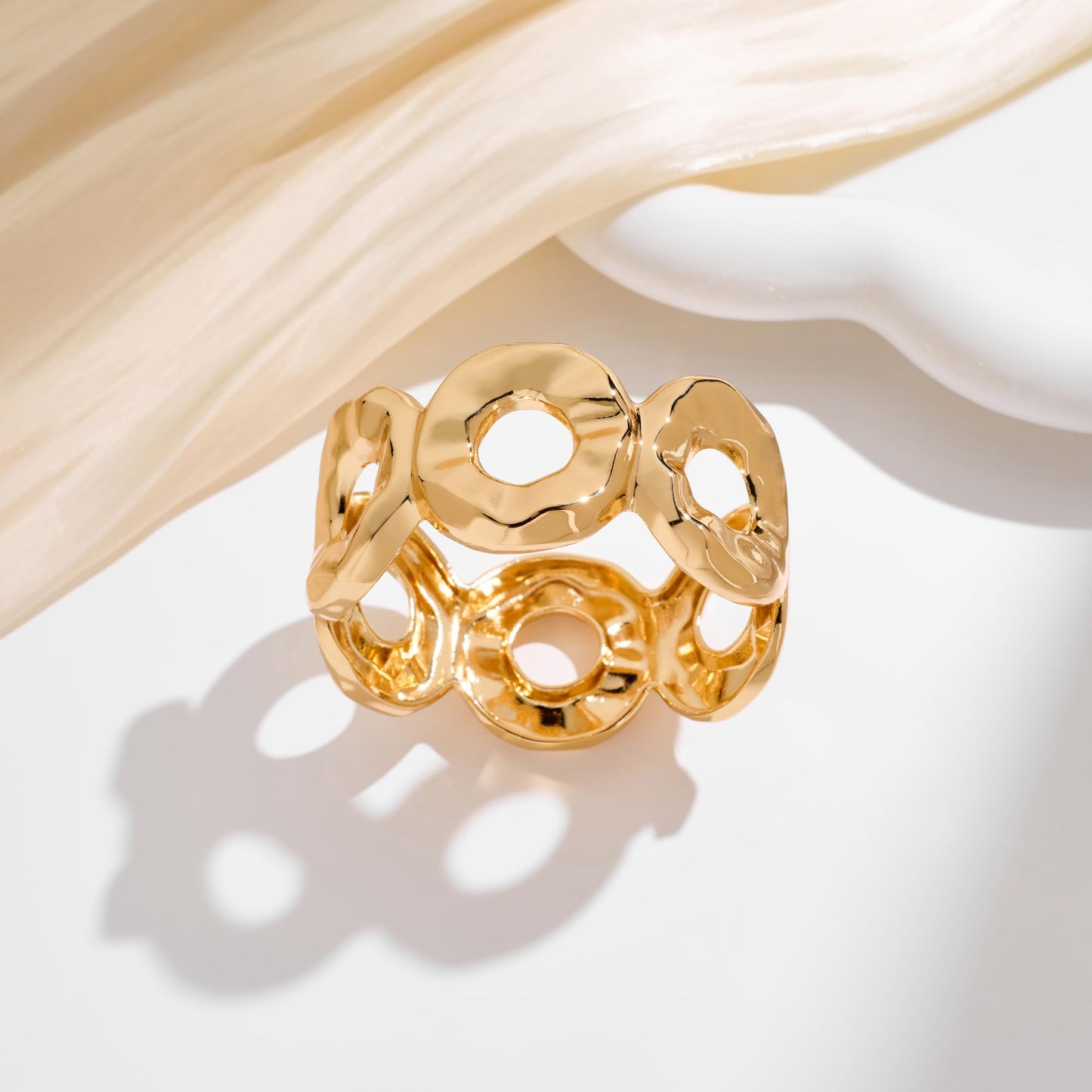 MIJENITI Gold Chunky Bangle Bracelets for Women-14K Gold Plated Statement Bracelets Simple Fashion Jewewrly