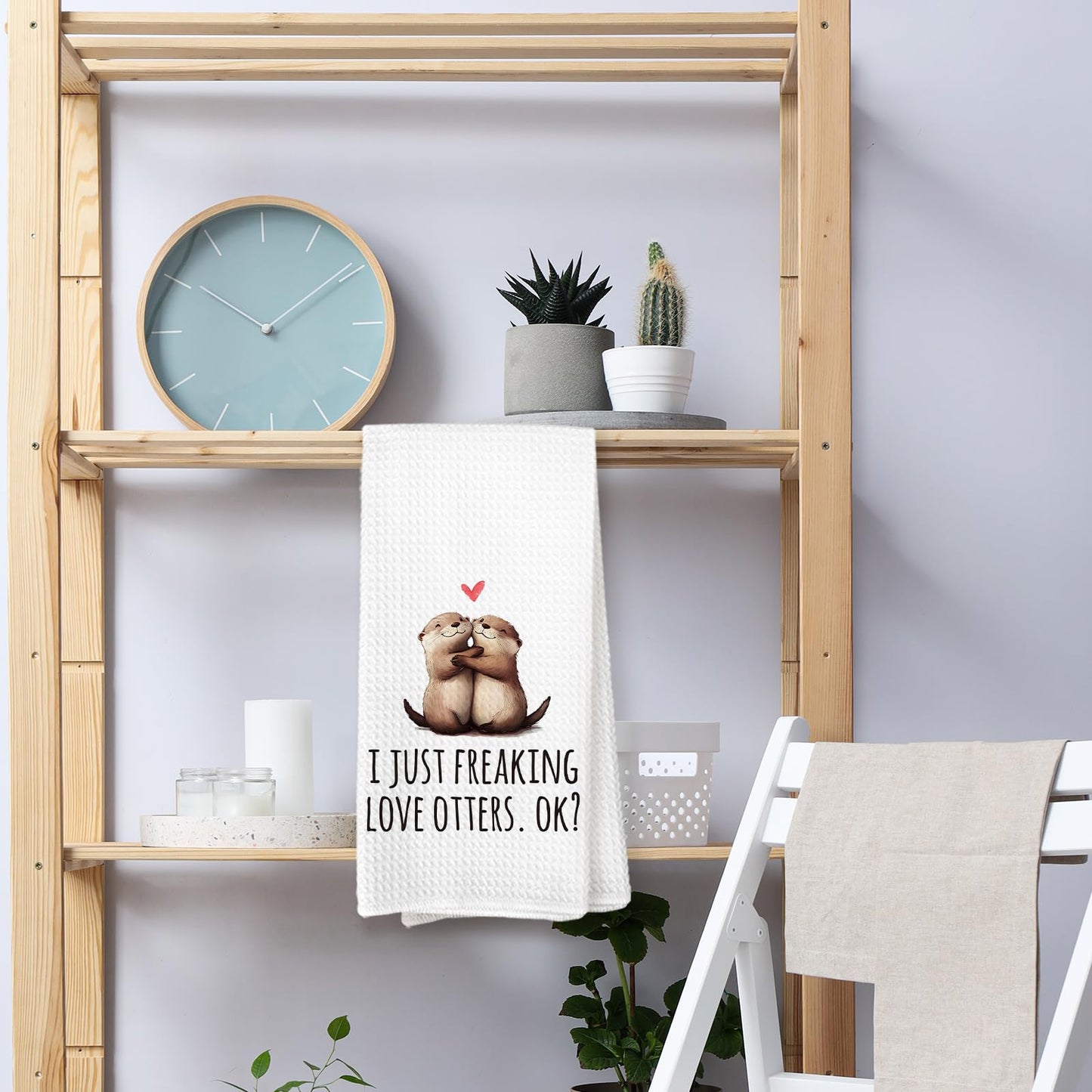 KTYHD Otter Bathroom Gifts Decor Hand Towels - I Just Freaking Love Otters Kitchen Towels, Otter Animal Bathroom Hand Towels, Otters Gifts for Women, Home & Kitchen