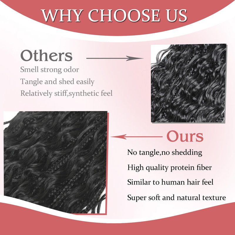 9 Packs Boho Box Braids Crochet Hair 24 Inch Pure Protein Fiber Similar to Human Hair Goddess Box Braids Crochet Hair With Curly Ends Pre Looped Bohemian Braid Hair Extension For Women(24 Inch,350#)