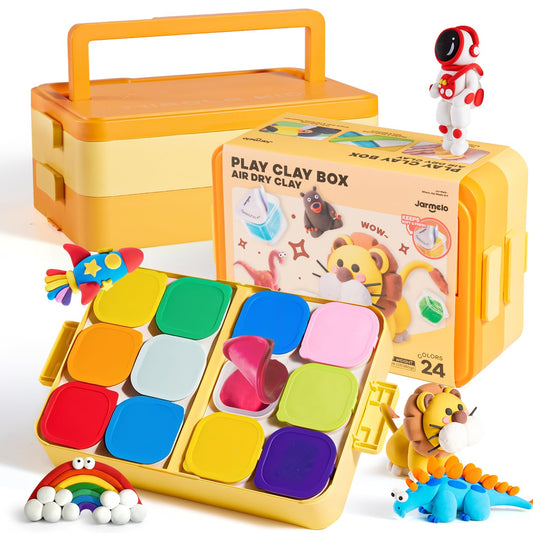 Air Dry Clay for Kids, Modeling Clay Kit with Storage Box & Sculpting Tools, Magic Molding Clay for Boys & Girls Crafts Gift, Age 6-12 Year Olds