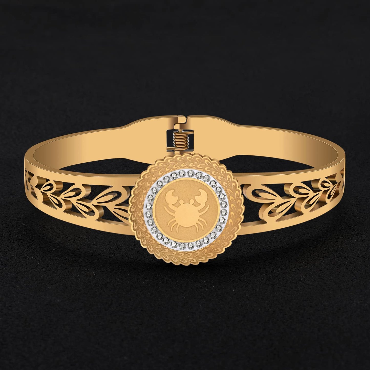 YAYAKO Stainless Steel Constellation Bracelets Bangle Zodiac Gifts for Women Birthday Gifts (Cancer 044)