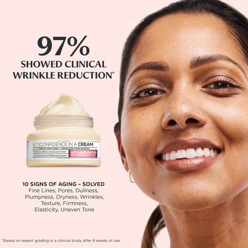 IT Cosmetics Confidence in a Cream Jumbo - Hydrating & Anti Aging Face Moisturizer, Visibly Reduces Fine Lines & Wrinkles, Up To 48H Hydration, Repairs Skin Barrier, Squalane & Ceramides - 4 fl oz
