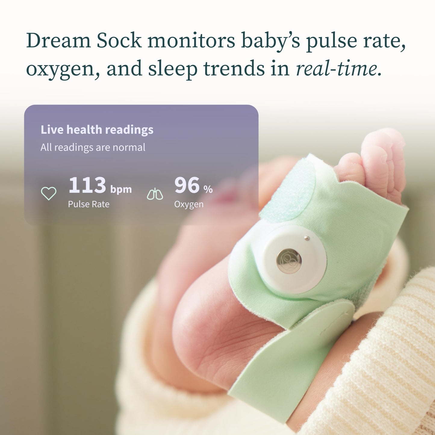 Owlet® Dream Duo Smart Baby Monitor: FDA-Cleared Dream Sock® Plus Owlet Cam 2- Tracks & Notifies for Pulse Rate & Oxygen While Viewing Baby in 1080p HD WiFi Video