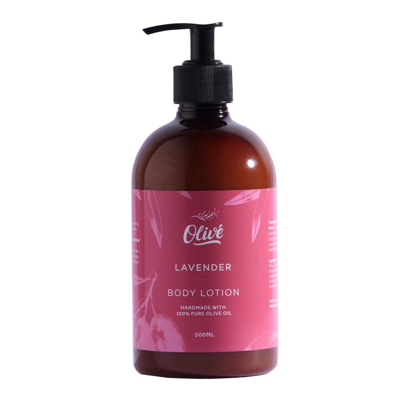 Olivé 100% Pure Olive Oil Body Lotion with Lavender Scent – Made with Natural Ingredients | Gentle Hydration & Nourishing Care for Soft, Smooth, Healthy-Looking Skin | 500ml Pump Bottle