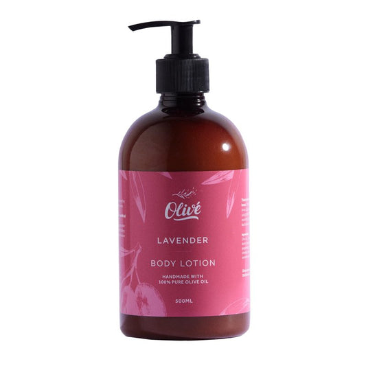Olivé 100% Pure Olive Oil Body Lotion with Lavender Scent – Made with Natural Ingredients | Gentle Hydration & Nourishing Care for Soft, Smooth, Healthy-Looking Skin | 500ml Pump Bottle