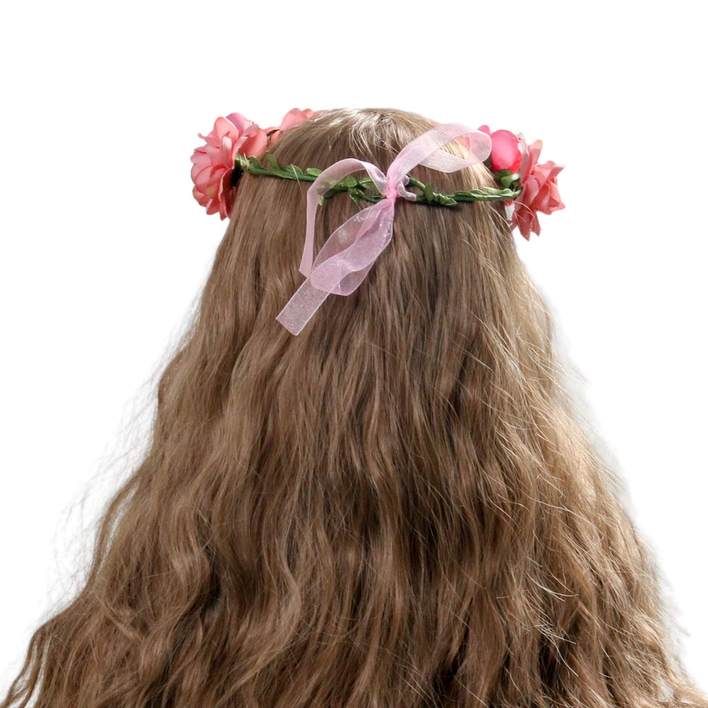 FirstCos Adjustable Rose Flower Crown for Women Girls Headbands Romantic Hair Wreath Halo Floral Garland Headpiece Wedding Birthday Party Maternity Photoshoot Props (2PCS Rose Flower Headbands)