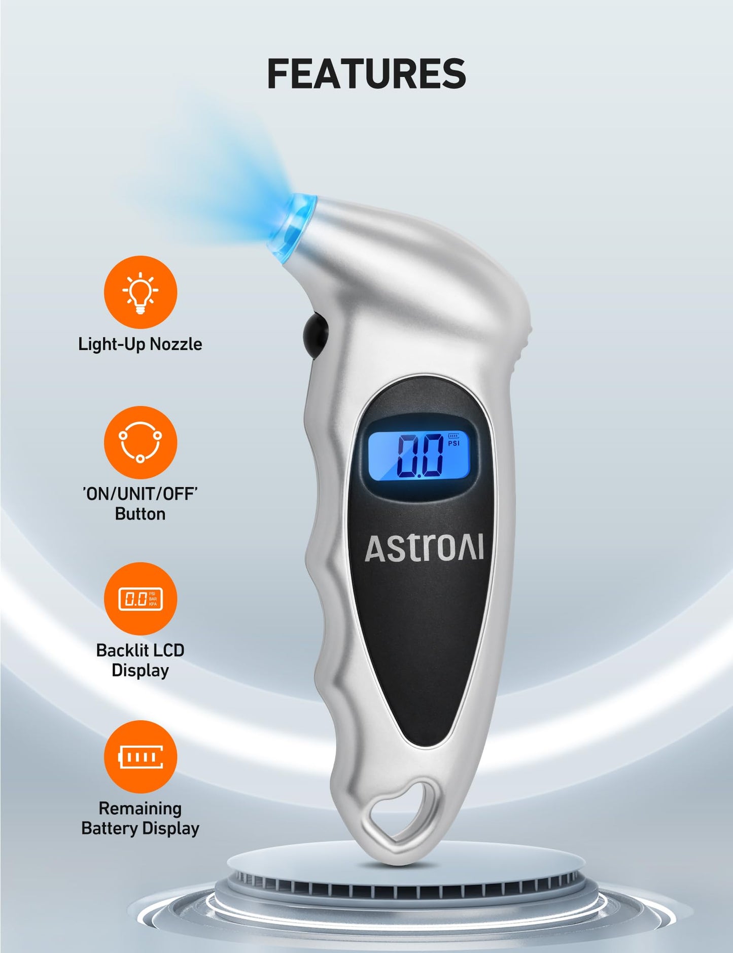 AstroAI Tire Pressure Gauge Digital 0-150PSI and 300PSI Large Screen