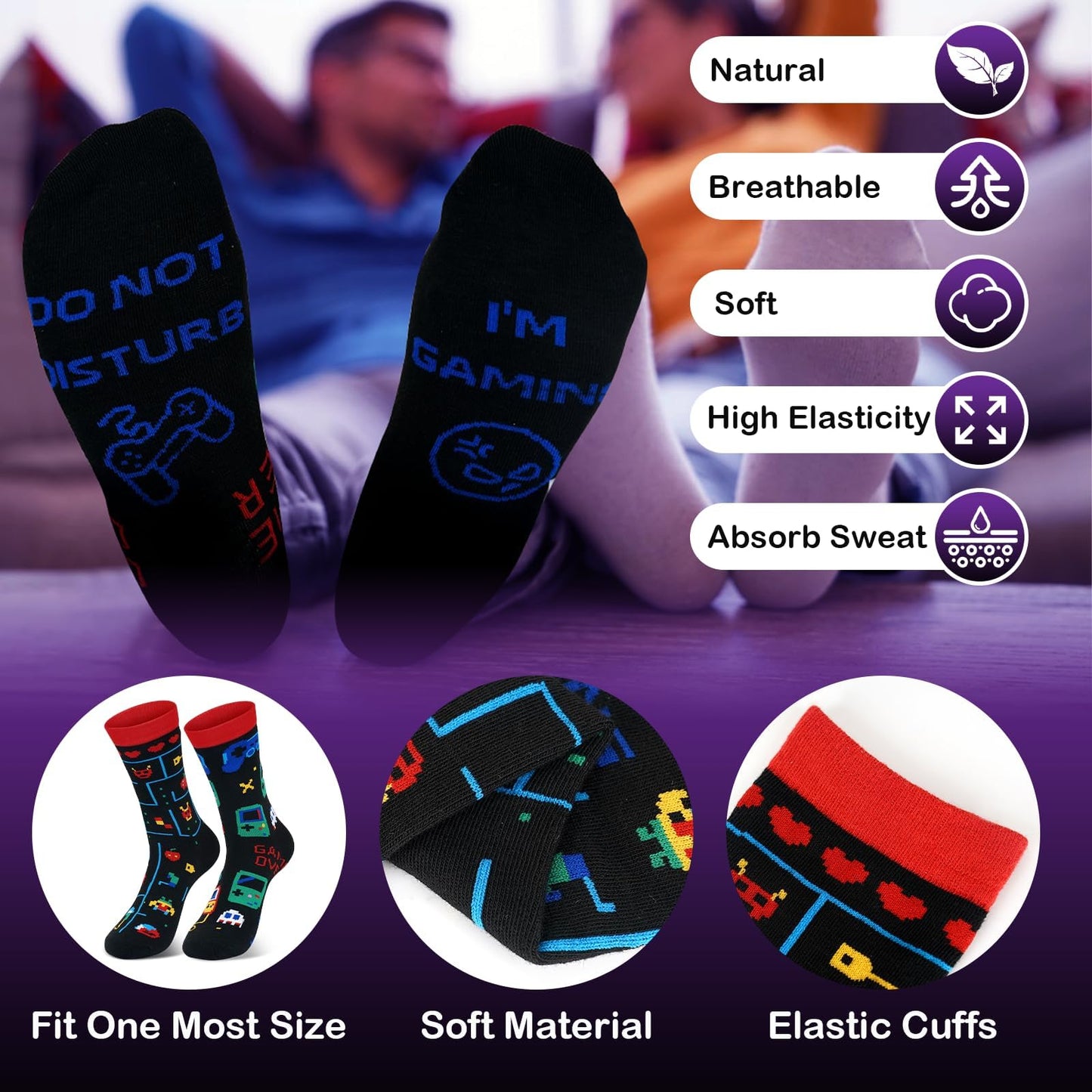 ANOTION Valentines Day Gamer Gifts for Him-5PCS Gaming Gift Set for Boyfriend Teen Boys Men - 20oz Insulated Tumbler, Beanie, Socks, Pillowcase, Card, Gaming Gifts Box for Teenage Boys