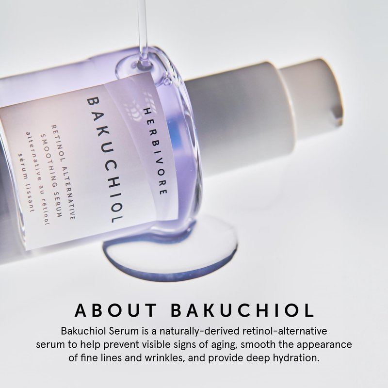 HERBIVORE Bakuchiol Retinol Alternative Face Serum | Smooths Skin, Improves Texture & Elasticity, Reduces Fine Lines & Wrinkles | Plant-based, Vegan, Cruelty-free, 30mL / 1 oz