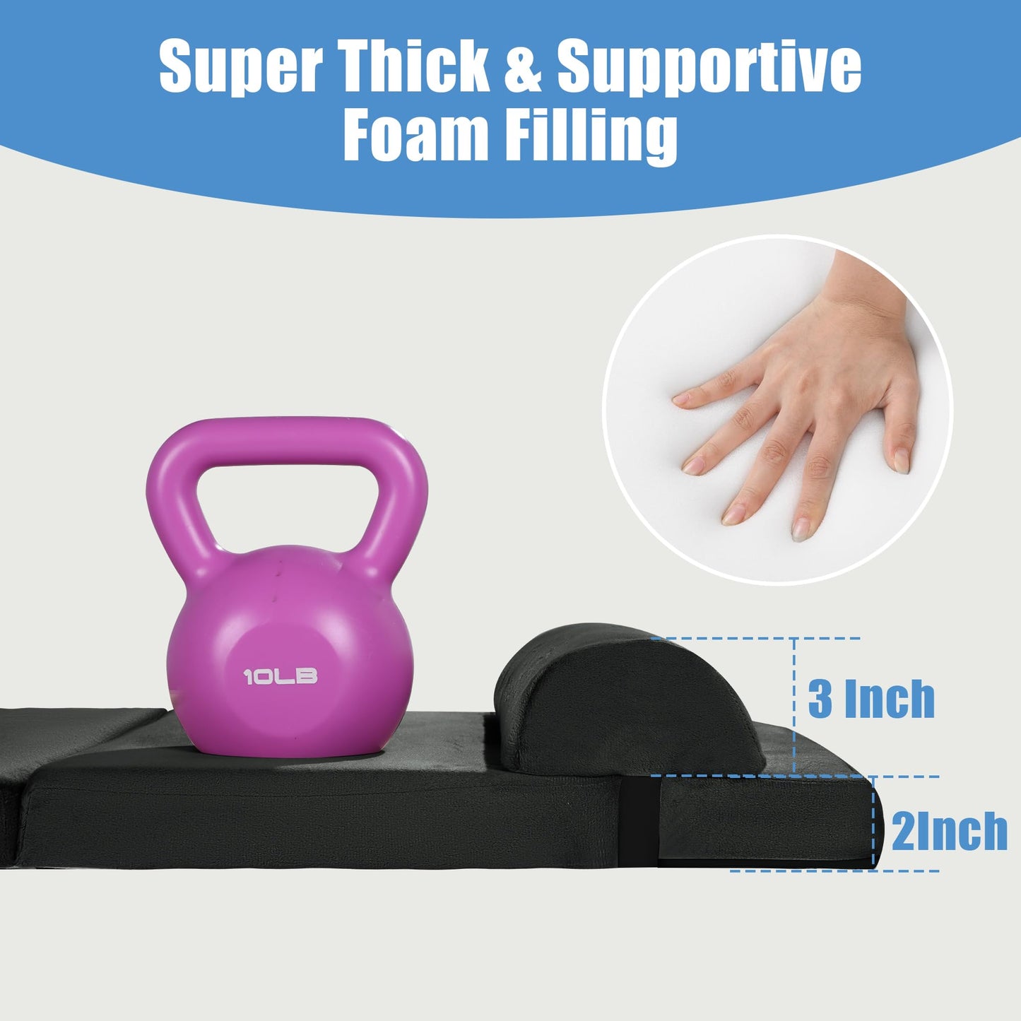 HOMBYS 5-in-1 Recliner Seat Cushion for Elderly+Lumbar Support Pillow + Leg Pad, with Adjustable Half Moon Neck Pillow & Footrest, Foam Filling with Velvet Fabric, Thick & Non-Slip, Black