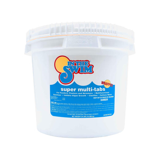 In The Swim 3 inch 5-in-1 Super Multi-Tabs – Swimming Pool Sanitizer – Chlorine - Algaecide - Stabilizer - Clarifier - 24 Pounds