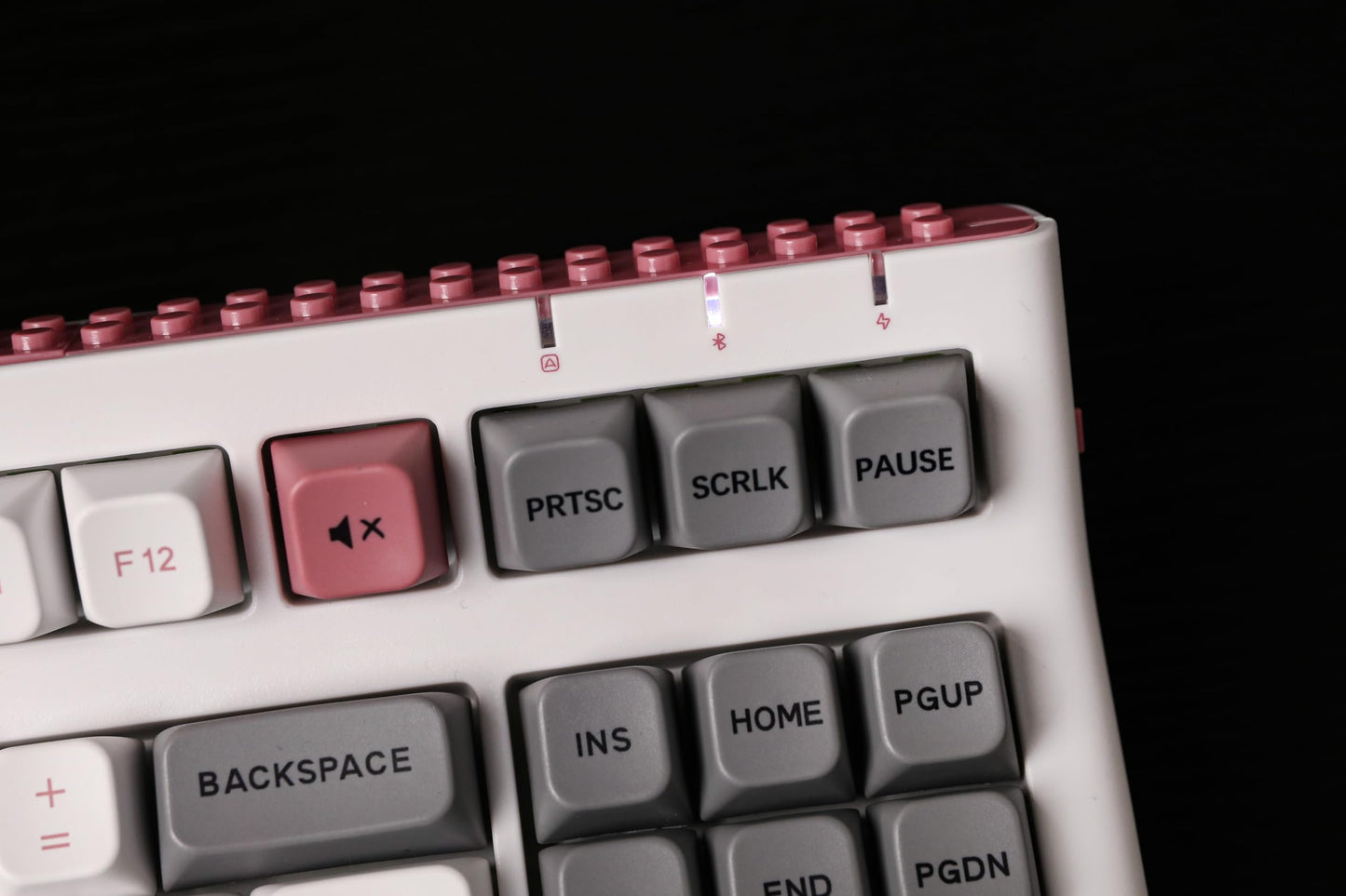 EPOMAKER Brick 87 Tri-Mode TKL Hot Swappable Mechanical Keyboard with Stackable Block Bar and Thumb-Scroll Knobs, 3000mAh Battery, RGB, Compatible with Win/Mac (Grey Pink, Wisteria Linear Switch)