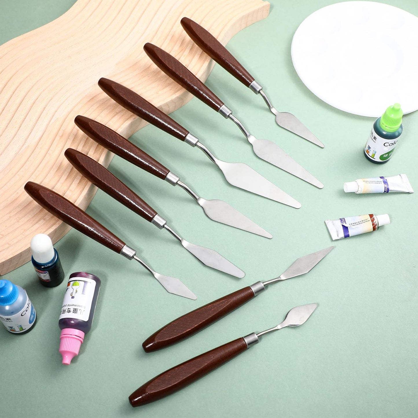 Palette Knife Set, 27Pcs Palette Knives Stainless Steel Art Paint Knife Professional Paint Spatula Painting Knife with Wood Handle for Oil Painting Acrylic Color Mixing and Texturing
