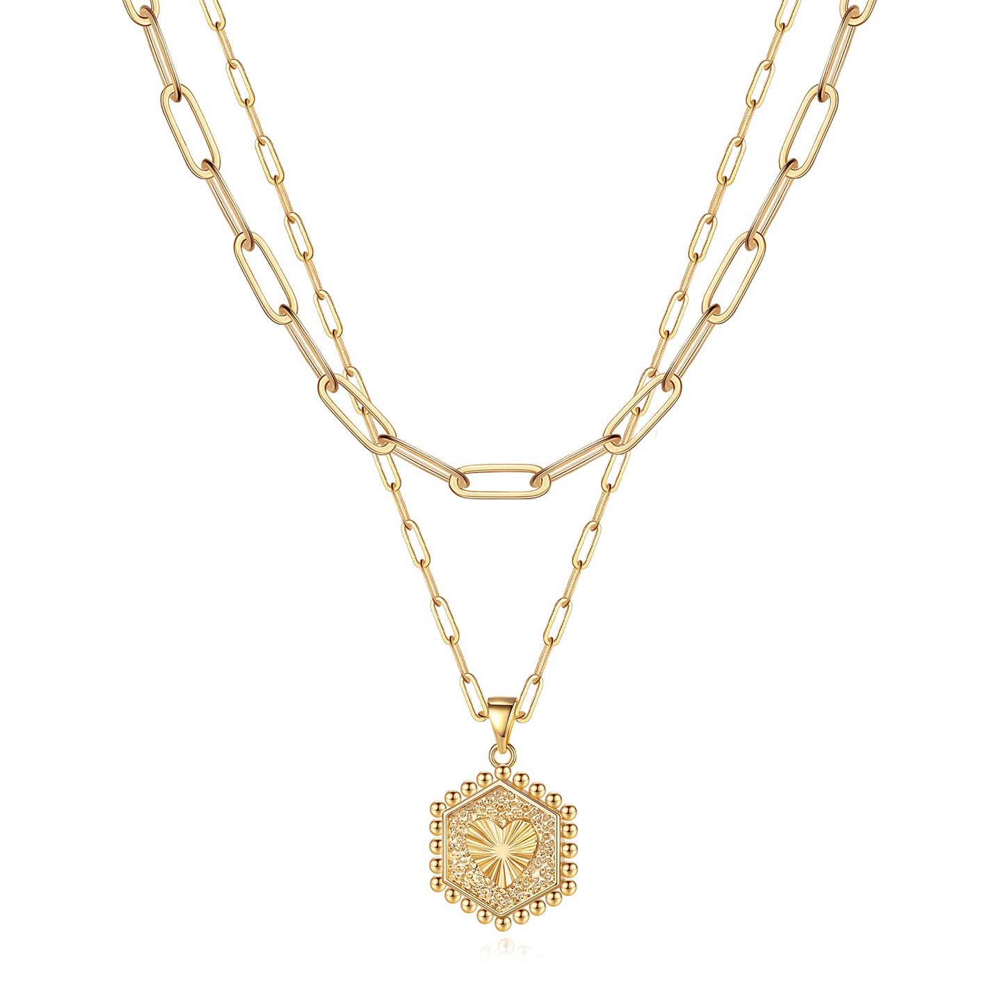 Turandoss Layered Necklaces for Women - Necklace Adjustable Minimalist Pendant Necklace Jewelry for Women Choker