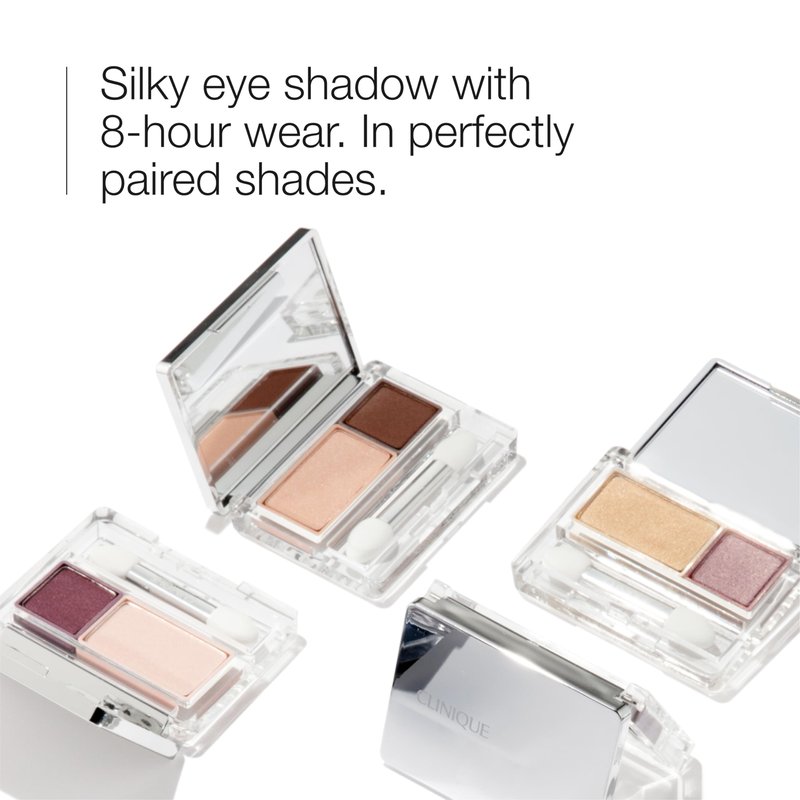 Clinique All About Shadow Duo Eye Shadow Makeup | Safe For Sensitive Eyes | Buildable + Long-Wearing Color | Smooth, Easy Application, Beach Plum, 0.05 Ounce