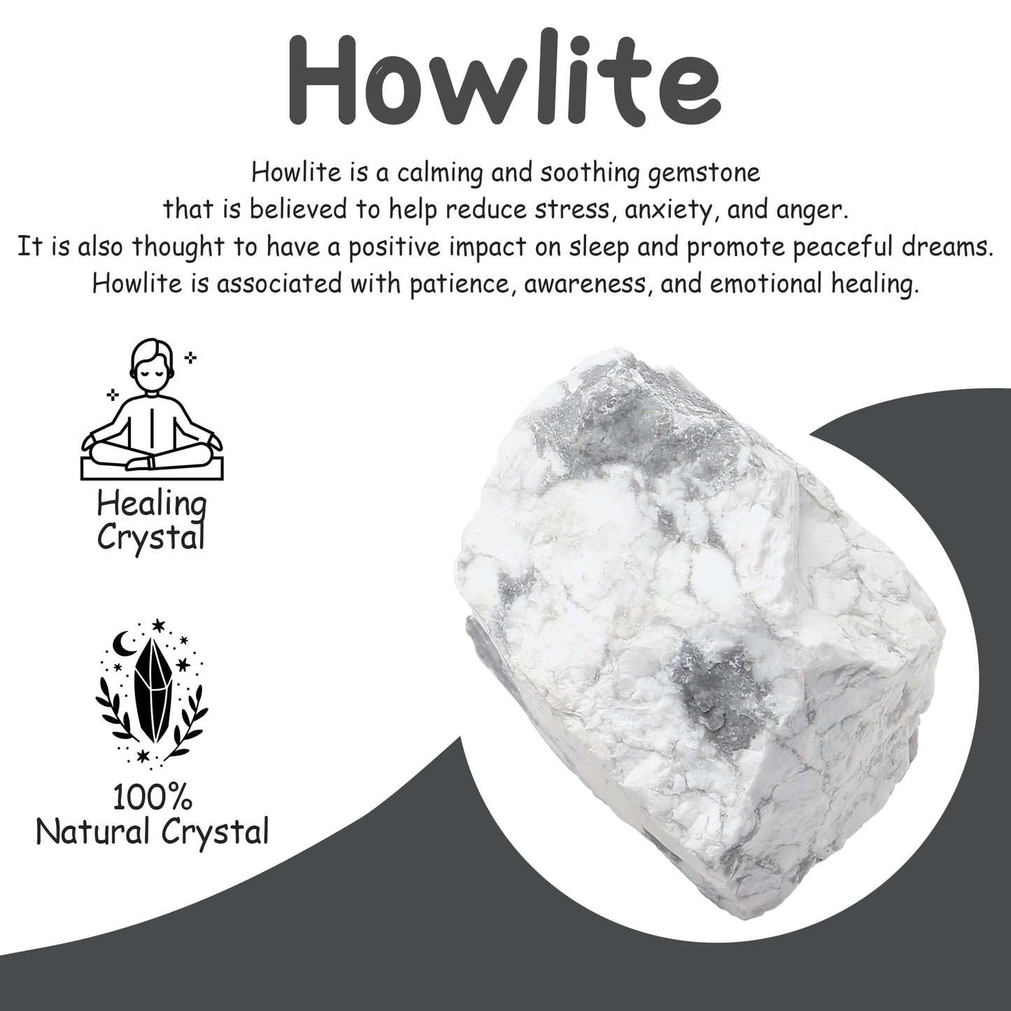 QINJIEJIE Howlite 2PCS Raw Crystals 1.8-2.2'' Natural Crystals Healing Stones Bulk Large Stones for Tumbling Cabbing Fountain Rocks Polishing Handmade DIY Decor Gifts