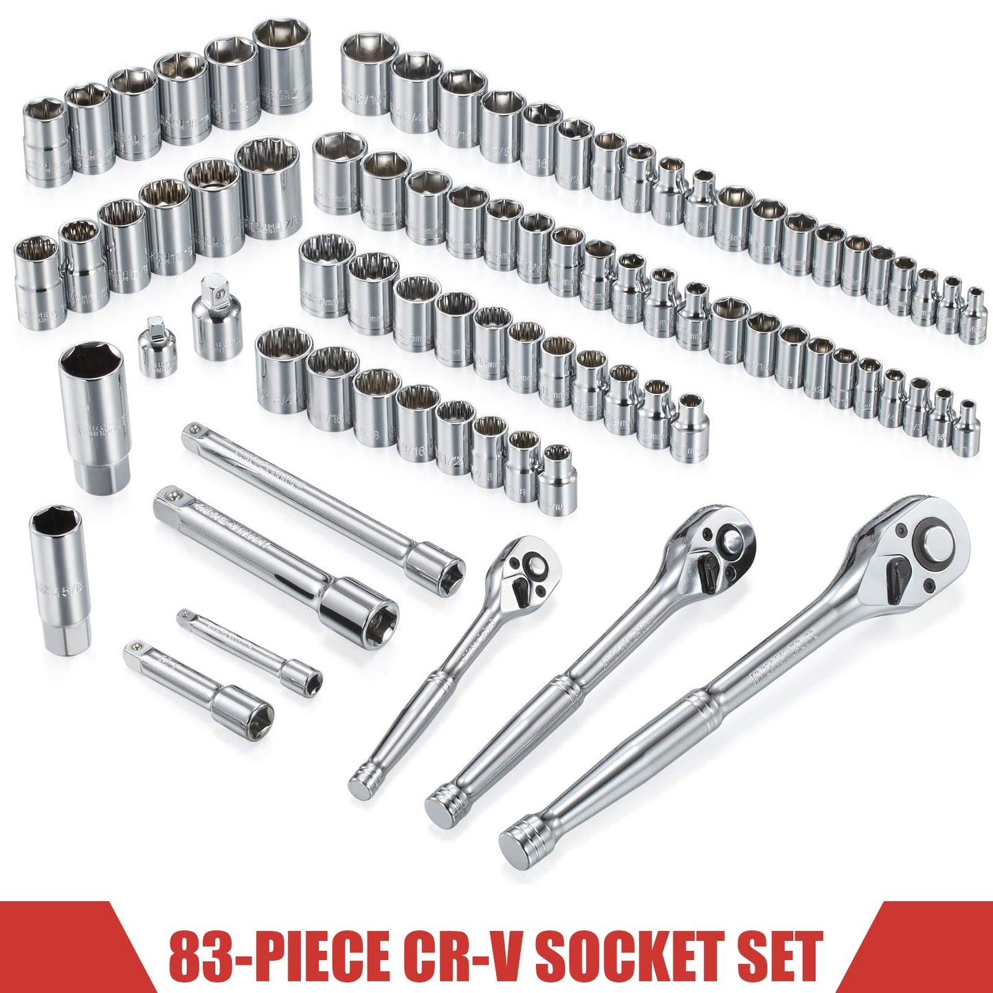 ARUCMIN 438-Piece Mechanics Tool Set with 3-Drawer Heavy Duty Metal Box Repair Tool Kit -02