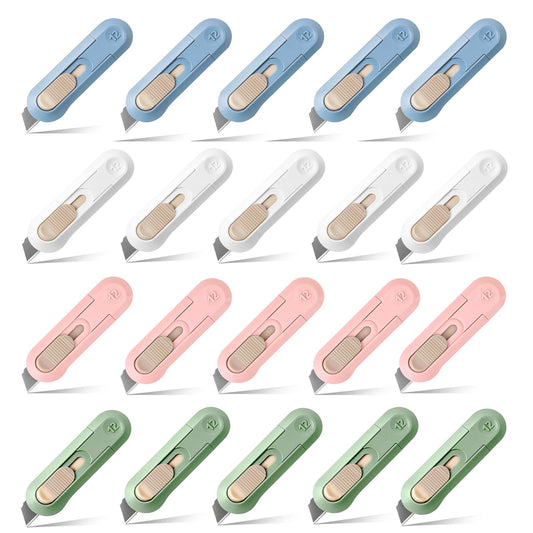 20 PSC Box Cutter,Retractable Box Opener, Package Opener, Easy Slide Retractable Cute Utility Knife For Opening Daily Express Boxes, Envelopes, Packages, Paper tapes and more