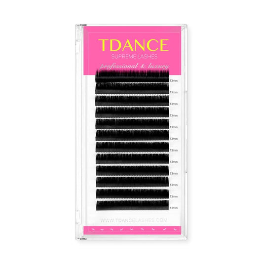 TDANCE Lash Extension Matte Black Eyelash Extension C CC D DD J B L Curl Volume & Classic Lash Extensions 0.03-0.18mm Thickness Professional Salon Use(0.18-CC,16 mm)