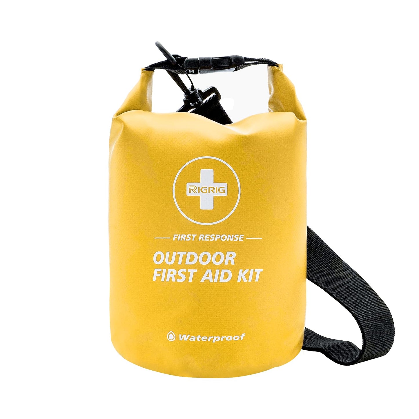 RIGRIG Waterproof First Aid Kit 186 Pcs Survival Gear, Portable Small Boat Dry Bag Bug Out Bags, Emergencies Medical Kit Ideal for Boating, Fishing, Hiking, Camping, Kayaking (Yellow)