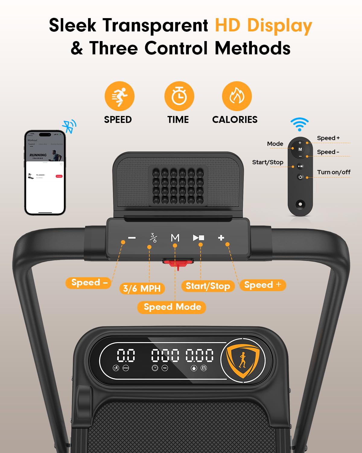 Foldable Treadmill with 10% Incline, Upgrade 3.5HP Low Noise Walking Pad Treadmill with Handle Bar, Trisomy 4 in 1 Portable Under Desk Treadmills for Home/Office, 350Lbs Capacity, APP & Remote Control
