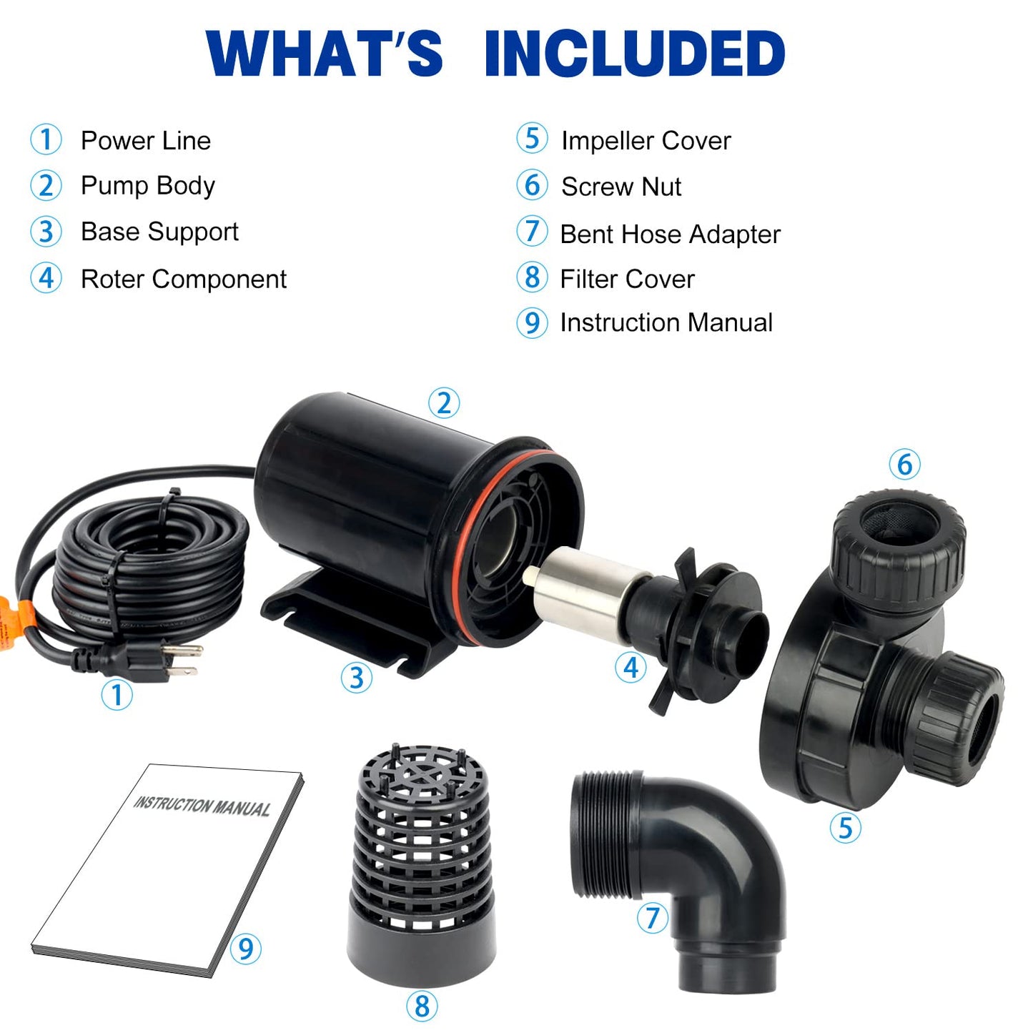 OYO WATER 3000GPH Pond Pumps Submersible Outdoor Inline Pump Pond High Head Water Pump for Garden Waterfall Fountain Water Circulation Pump for Koi Fish Pond