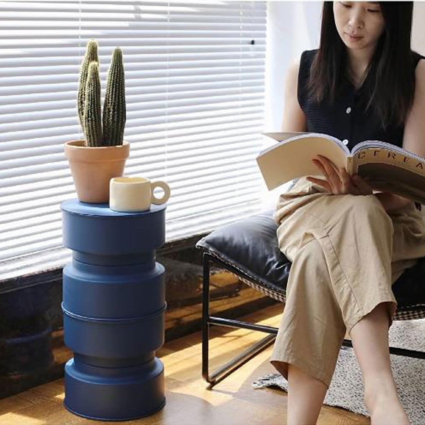 HYgloF end Tables Small Side Table Plant Stand Indoor, Metal Plant Stand Table for Flower Pots, Coffee Table Plant Holder, Modern Home Decor Small Round Side End Table Snack Table Coffee Table