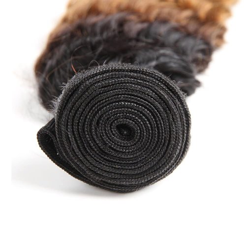 Giginger Bundles Human Hair T1B/4/30 Omber Deep Wave Human Hair Bundles 16 18 20 Inch Omber Black Chocolate Light Brown Unprocessed Quick Weave Soft Sewn In Hair Extensions for Black Women