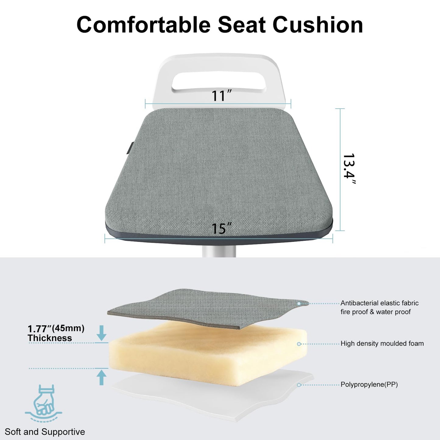 ERGO COLLECT Standing Desk Chair - Ergonomic Wobble Stool for Adults - Active Seating Stool Height Adjustable (22"-31.9") - Perfect for Home Office, Standing Desks, and Classrooms